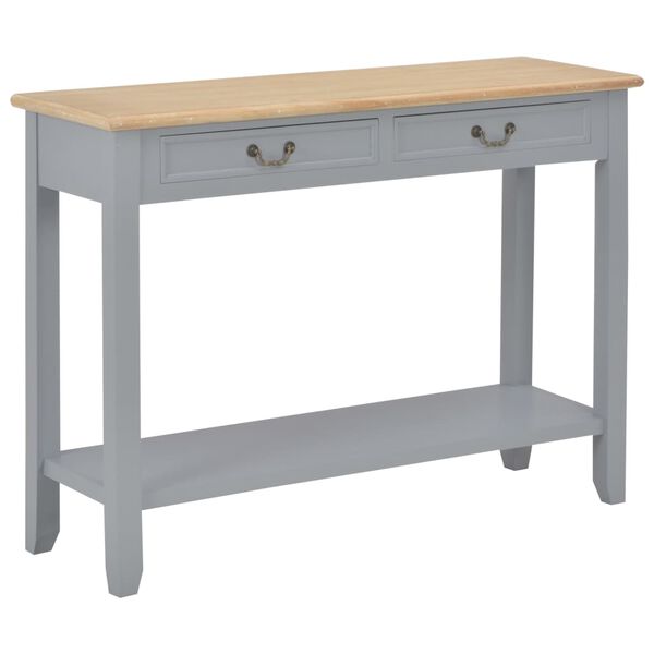 vidaXL Console Table Grey 110x35x80 cm Wood