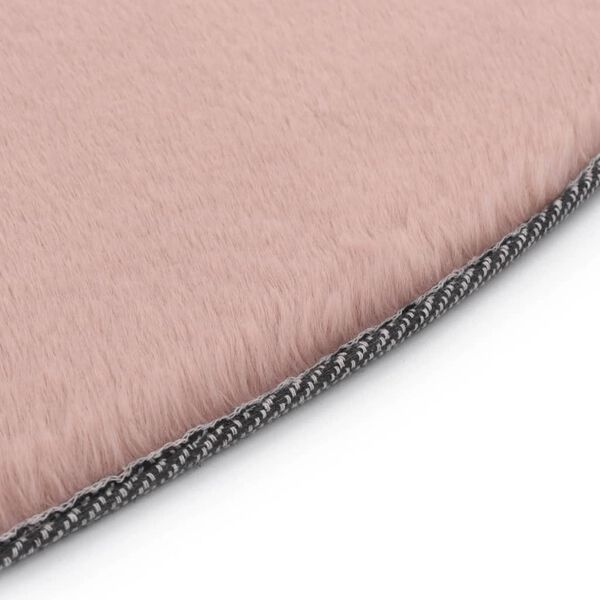 vidaXL Rug 160 cm Faux Rabbit Pelt Old Pink