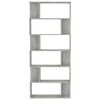 vidaXL Book Cabinet/Room Divider Concrete Grey 80x24x192 cm Engineered Wood