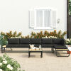 vidaXL 4 Piece Garden Corner Sofa Set with Cushions Aluminium and WPC