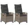 vidaXL Garden Chair 2 pcs Grey and Dark Grey 56 x 60 x 112 cm