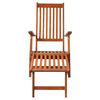 vidaXL Outdoor Deck Chair with Footrest and Cushion Solid Acacia Wood