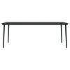 vidaXL Garden Dining Table Black 200x100x74 cm Steel and Glass