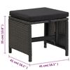 vidaXL 13 Piece Outdoor Dining Set with Cushions Poly Rattan Black