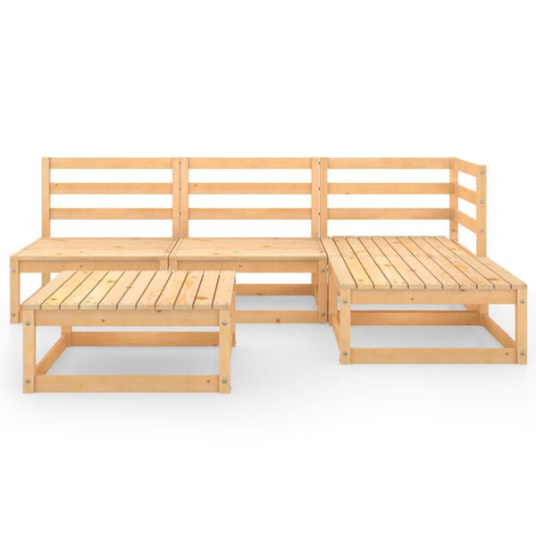 vidaXL 5 Piece Garden Lounge Set Solid Wood Pine