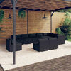 vidaXL 10 Piece Garden Lounge Set with Cushions Poly Rattan Black