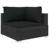 vidaXL 12 Piece Garden Lounge Set with Cushions Poly Rattan Black