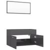 vidaXL 2 Piece Bathroom Furniture Set High Gloss Grey Engineered Wood