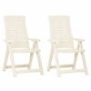 vidaXL Garden Reclining Chairs 2 pcs Plastic White