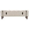 vidaXL Storage Bench Solid Wood and Steel 111x34x37 cm