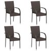 vidaXL Stackable Outdoor Chairs 4 pcs Poly Rattan Brown