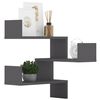 vidaXL Wall Corner Shelf 2 pcs Grey 40x40x50 cm Engineered Wood