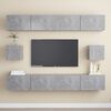 vidaXL 6 Piece TV Cabinet Set Concrete Grey Engineered Wood