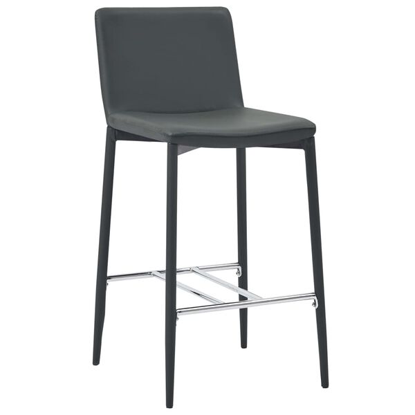 vidaXL Bar Stools 2 pcs Grey Faux Leather