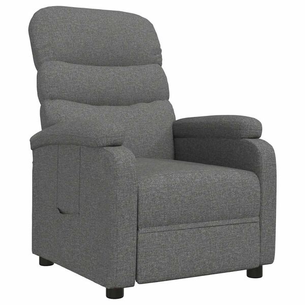 vidaXL Recliner Chair Dark Grey Fabric