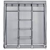 vidaXL Wardrobe with Compartments and Rods Grey 150x45x175 cm Fabric