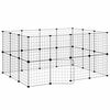 vidaXL 28-Panel Pet Cage with Door Black 140x105x70 cm Steel