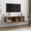 vidaXL TV Wall Cabinet Smoked Oak 120x30x30 cm Engineered Wood