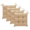 vidaXL Garden Chairs with Beige Cushions 4 pcs Solid Teak Wood