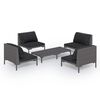 vidaXL 5 Piece Garden Lounge Set with Cushions Poly Rattan Dark Grey