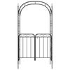 vidaXL Garden Arch with Gate Black 108x45x235 cm Steel