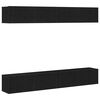 vidaXL TV Cabinet Set 4 pcs Black Oak Engineered Wood