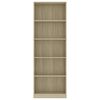 vidaXL 5-Tier Book Cabinet Sonoma Oak 60x24x175 cm Engineered Wood