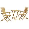 vidaXL Bistro Set | Natural Bamboo | Bamboo | Medium | Foldable | Bistro Set