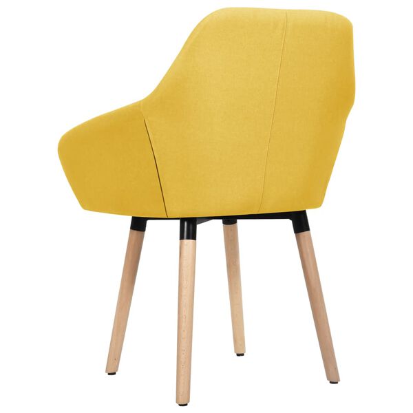 vidaXL Dining Chairs 2 pcs Yellow Fabric
