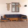 vidaXL 8 Piece Garden Lounge Set with Dark Grey Cushions Acacia Wood