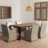 vidaXL 7 Piece Garden Dining Set Brown