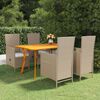 vidaXL 5 Piece Garden Dining Set Beige