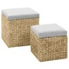 vidaXL Ottoman Set 2 Pieces Seagrass Grey