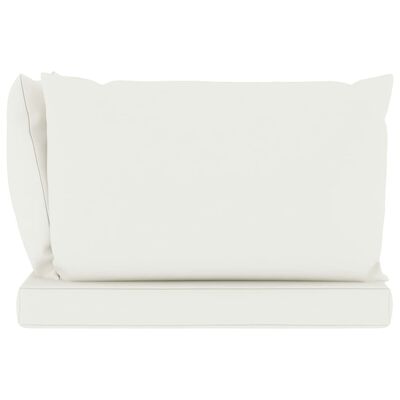 vidaXL Garden 2-Seater Pallet Sofa with Cream White Cushions Pinewood