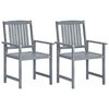 vidaXL Garden Chairs 2 pcs Grey Solid Acacia Wood
