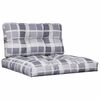 vidaXL Pallet Cushions 2 pcs Grey Check Pattern Fabric