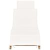 vidaXL Folding Sun Lounger with Cream White Cushion Solid Teak Wood