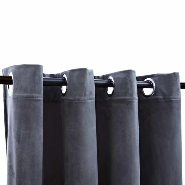 vidaXL Blackout Curtains with Rings 2 pcs Velvet Anthracite 140x245 cm