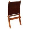 vidaXL Folding Relaxing Chair Brown Real Leather