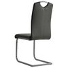 vidaXL Cantilever Dining Chairs 4 pcs Grey Faux Leather