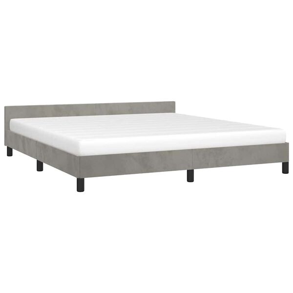 vidaXL Bed Frame without Mattress Light Grey 180x200 cm Super King Velvet