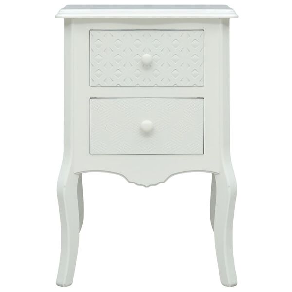 vidaXL Bedside Cabinet White 43x32x65 cm MDF