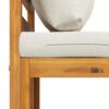 vidaXL Sectional Middle Sofa & Cream White Cushion Solid Acacia Wood