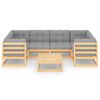 vidaXL 7 Piece Garden Lounge Set with Cushions Solid Pinewood