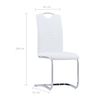 vidaXL Cantilever Dining Chairs 4 pcs White Faux Leather