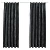 vidaXL Blackout Curtains 2 pcs with Hooks Velvet Anthracite 140x175 cm
