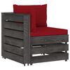 vidaXL 9 Piece Garden Lounge Set with Cushions Grey Impregnated Wood
