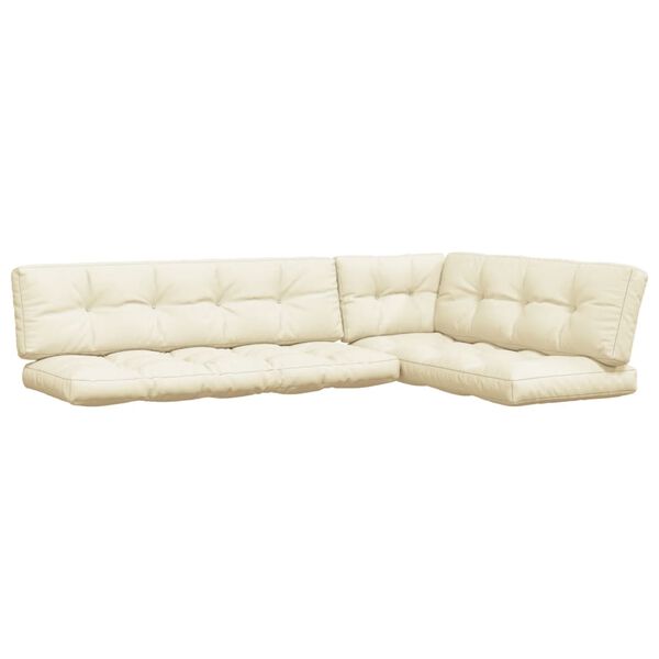vidaXL Pallet Cushions 5 pcs Cream Fabric