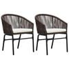 vidaXL Garden Chairs 2 pcs Brown PE Rattan
