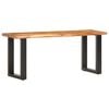 vidaXL Live Edge Bench 110 cm Solid Acacia Wood and Steel